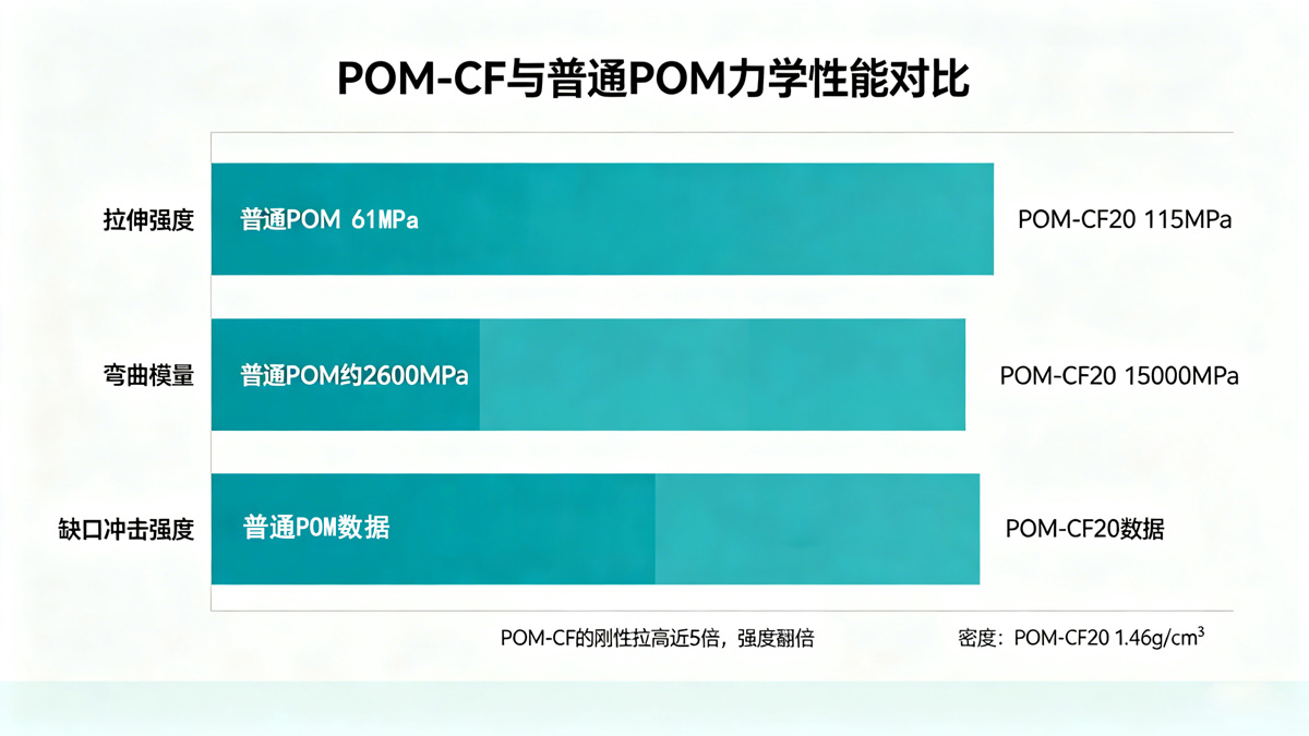 POM-CF与普通POM力学性能对比