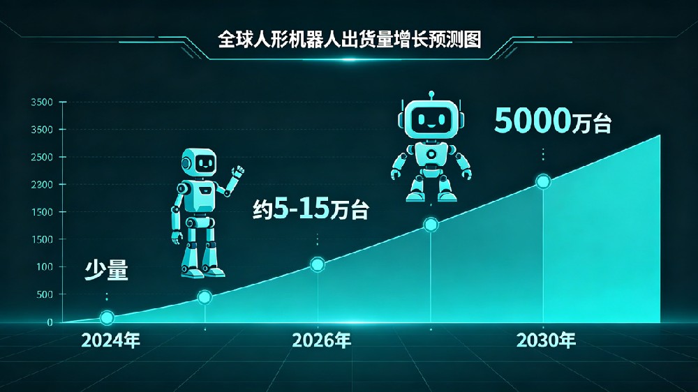 全球人形机器人出货量增长预测 全球人形机器人出货量增长预测