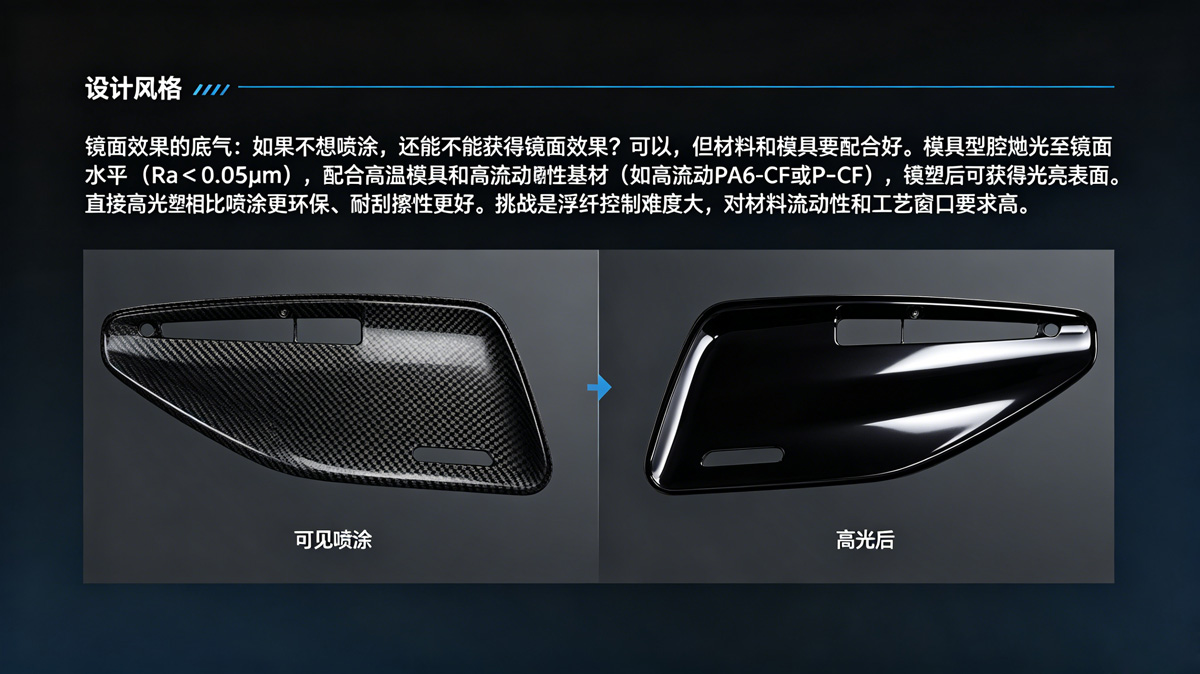 碳纤维喷涂前后对比图