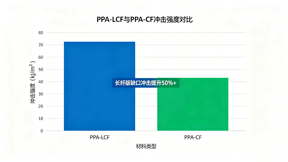 PPA-LCF与PPA-CF冲击强度对比柱状图