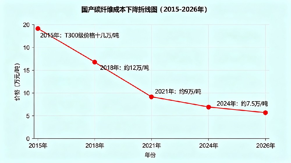 1780890466510005.jpg 国产碳纤维成本下降折线图