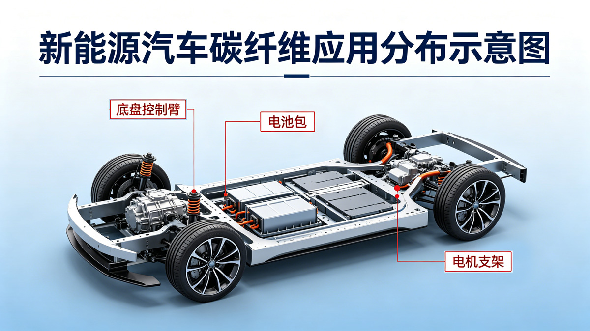 新能源汽车碳纤维应用分布示意图