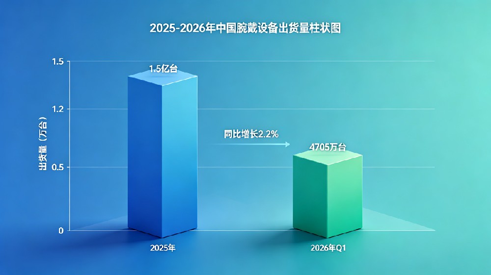2025-2026年中国腕戴设备出货量柱状图