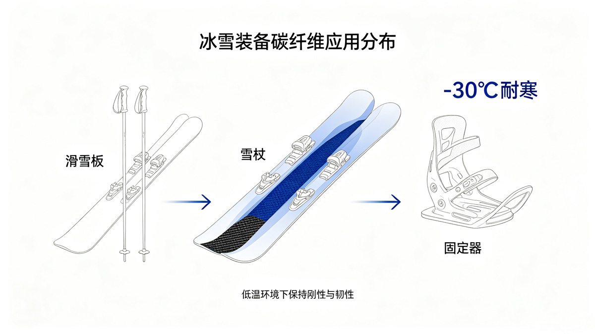 冰雪装备碳纤维应用分布图