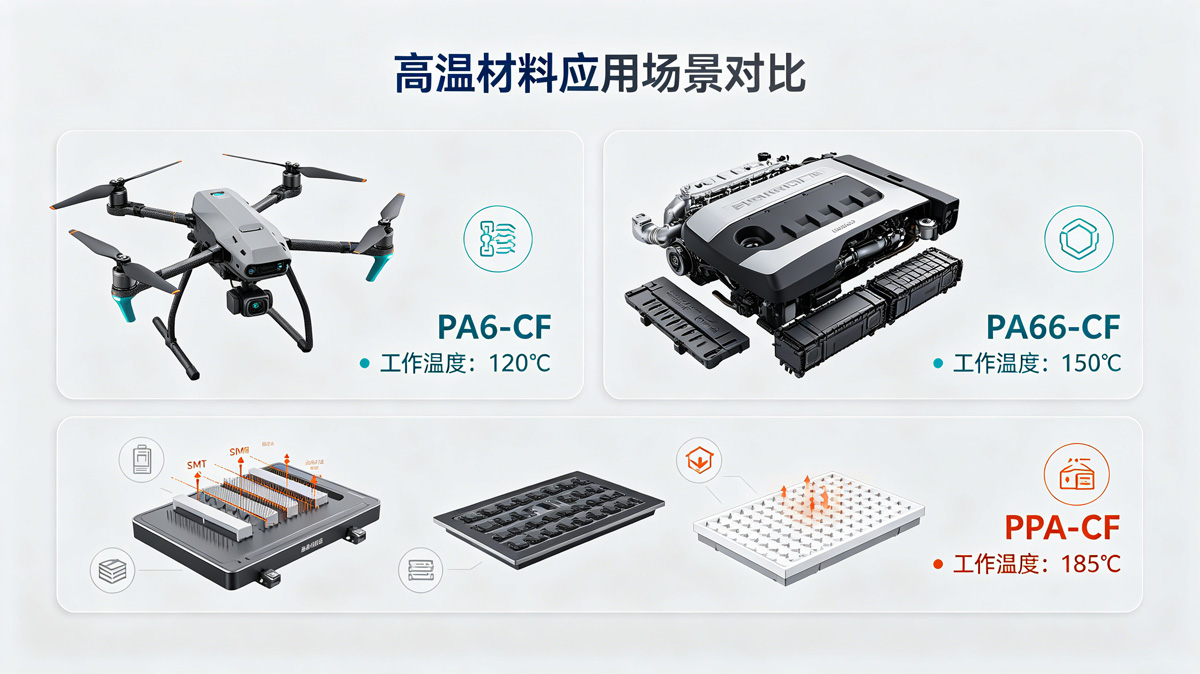 三款材料典型应用场景拼图