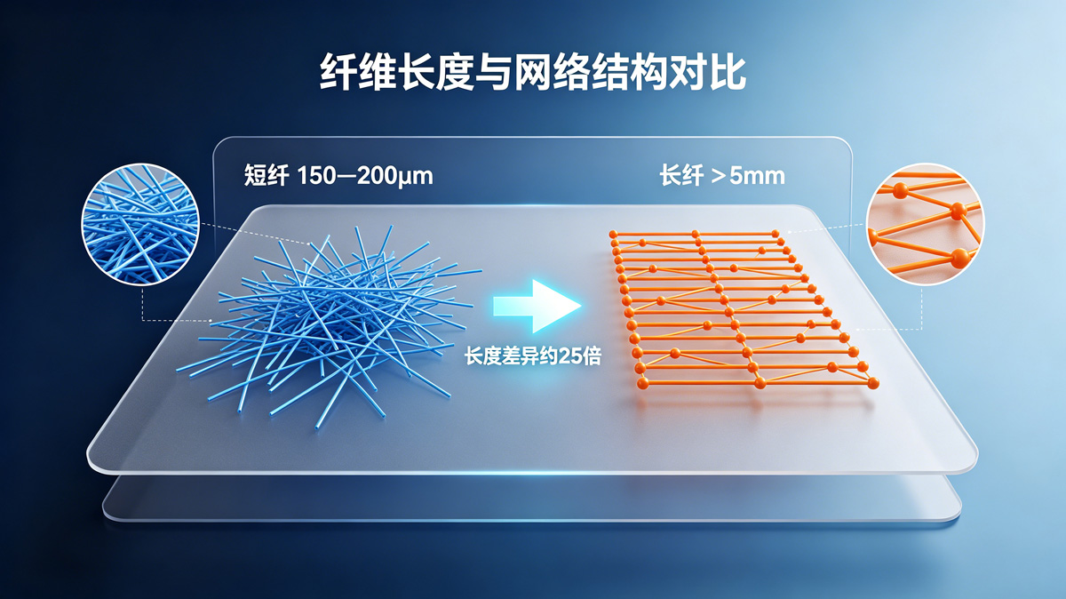 纤维长度对比示意图