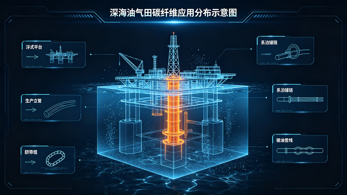 深海油气田碳纤维应用分布示意图