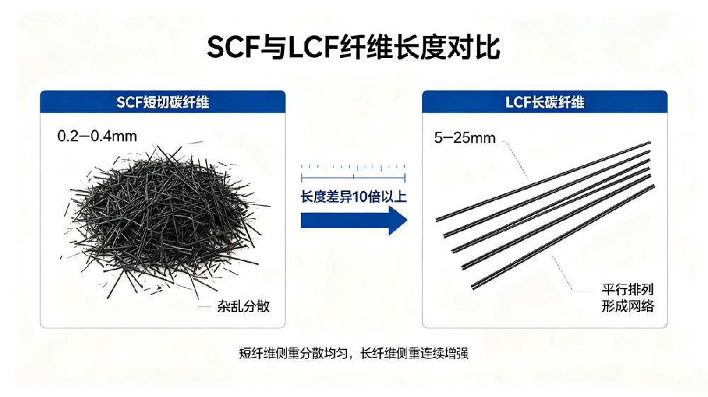 SCF与LCF纤维长度对比示意图