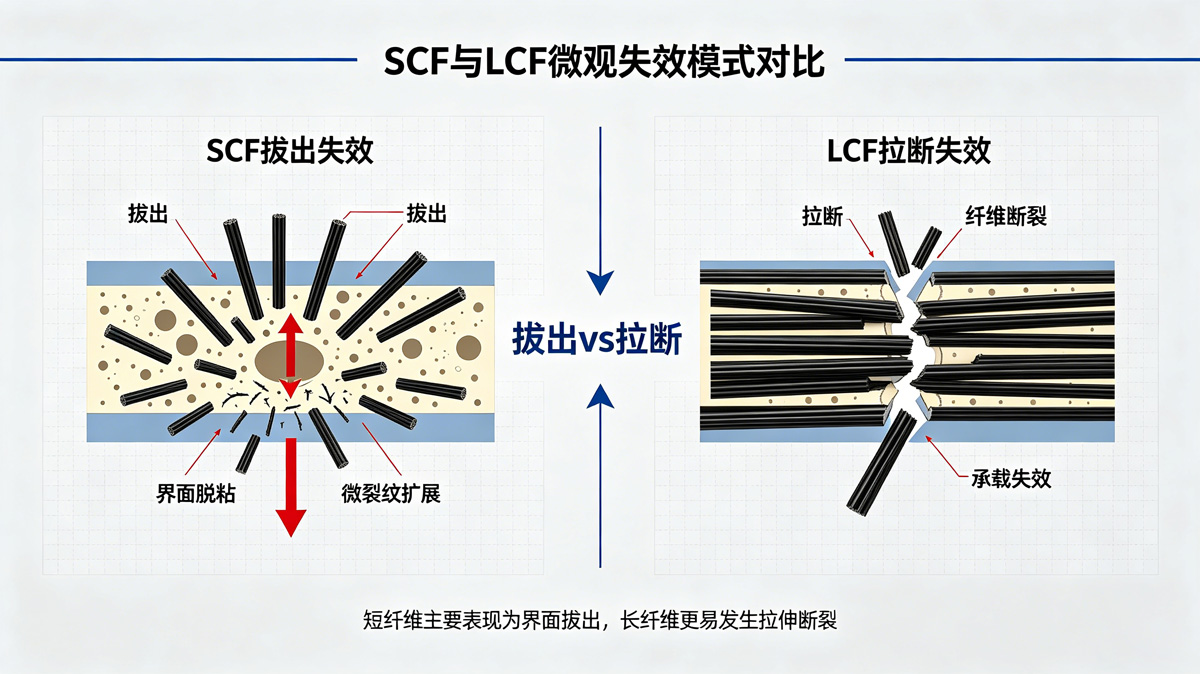 SCF与LCF微观失效模式对比示意图