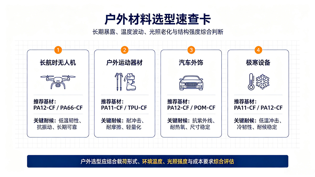 碳纤维复合材料户外材料选型速查卡 碳纤维复合材料户外材料选型速查卡