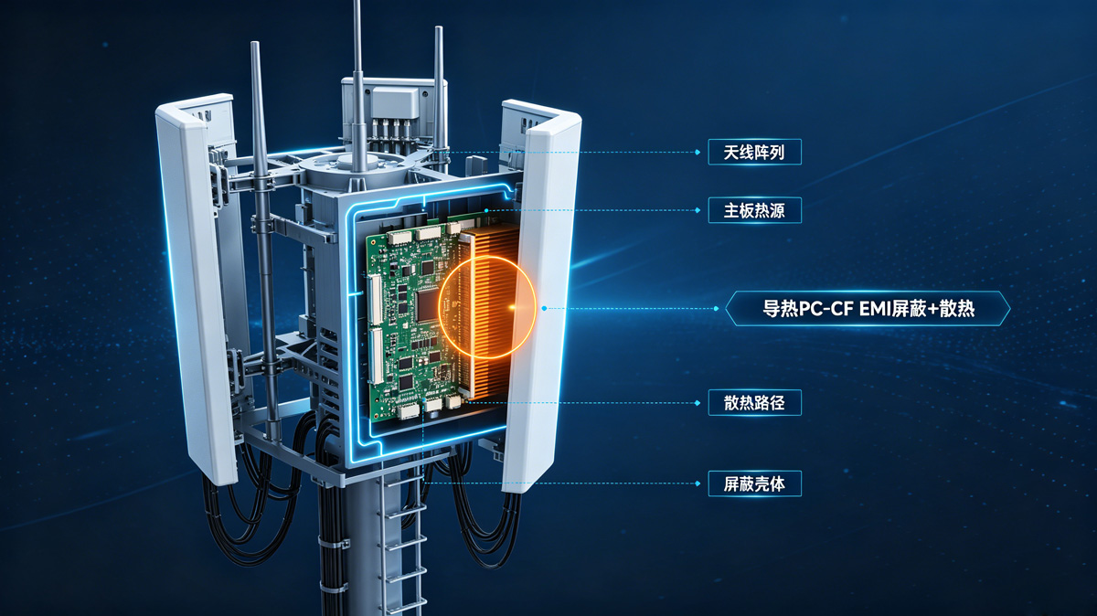 5G基站天线PC-CF材料散热壳体示意图
