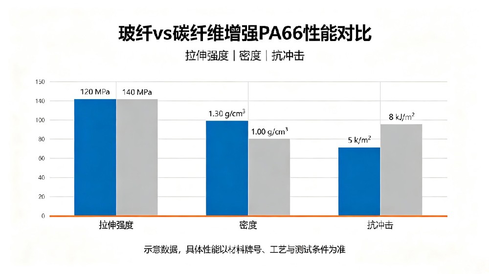 玻纤vs碳纤维增强PA66性能对比 玻纤vs碳纤维增强PA66性能对比