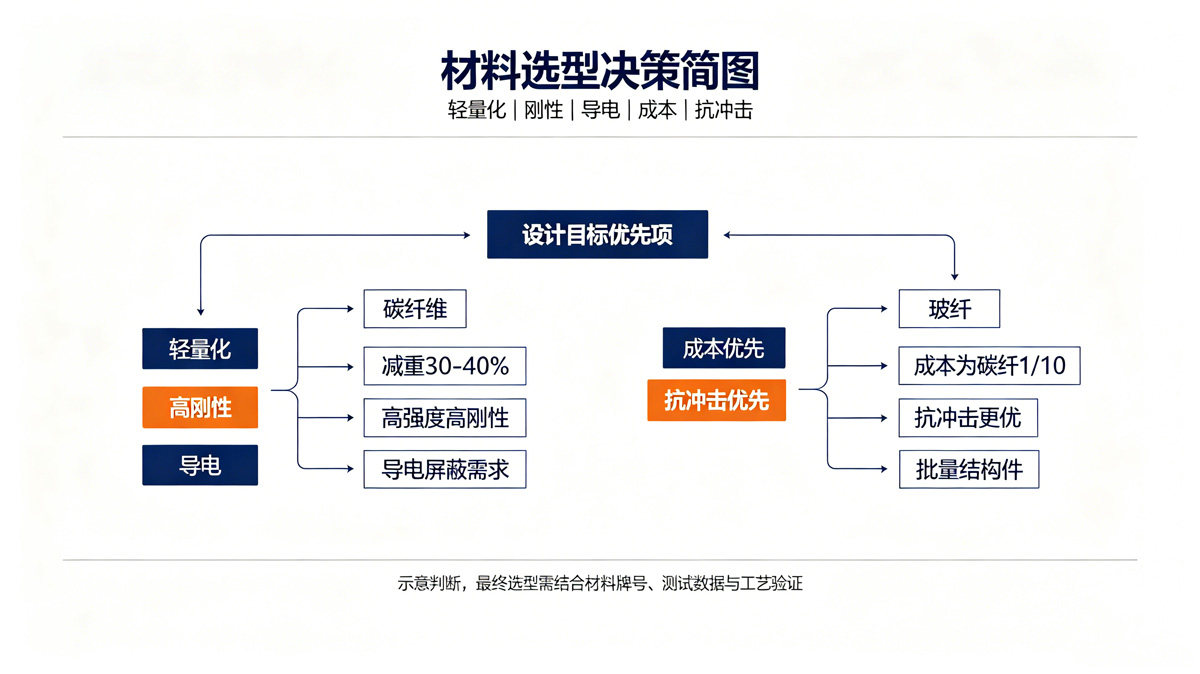 碳纤维与玻纤选型决策简图 碳纤维与玻纤选型决策简图
