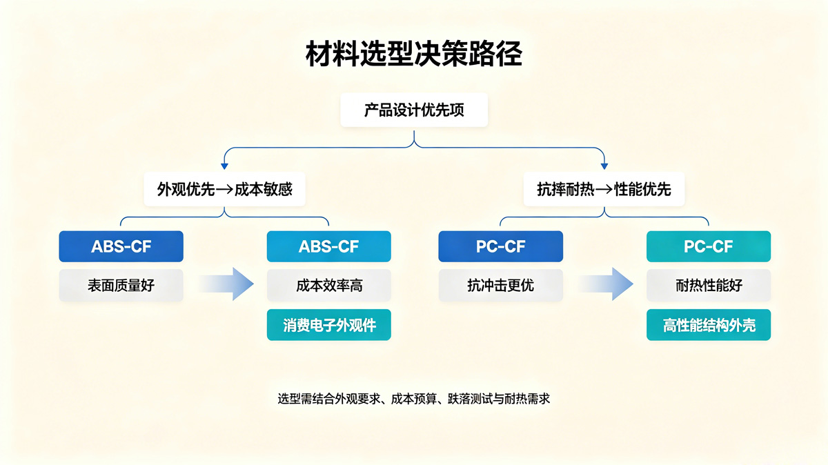 ABS-CF与PC-CF选型决策 ABS-CF与PC-CF选型决策