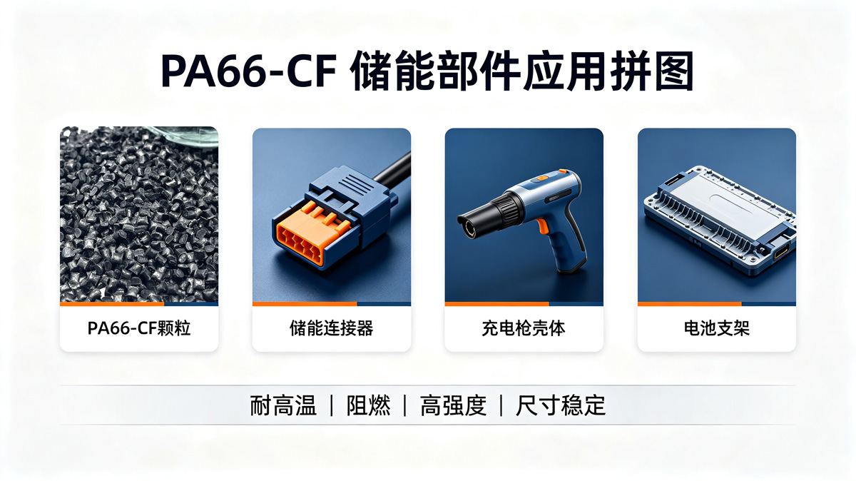 PA66-CF颗粒与储能部件拼图