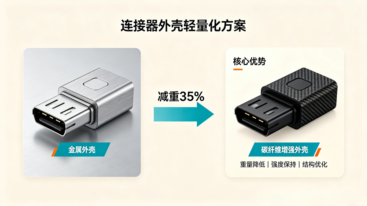 碳纤维增强连接器减重效果图 碳纤维增强连接器减重效果图