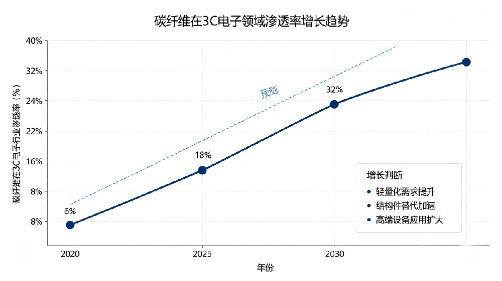碳纤维在3C电子中的渗透率 碳纤维在3C电子中的渗透率
