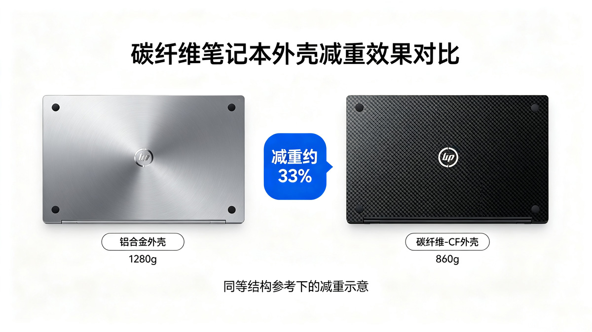 碳纤维笔记本外壳减重效果对比 碳纤维笔记本外壳减重效果对比