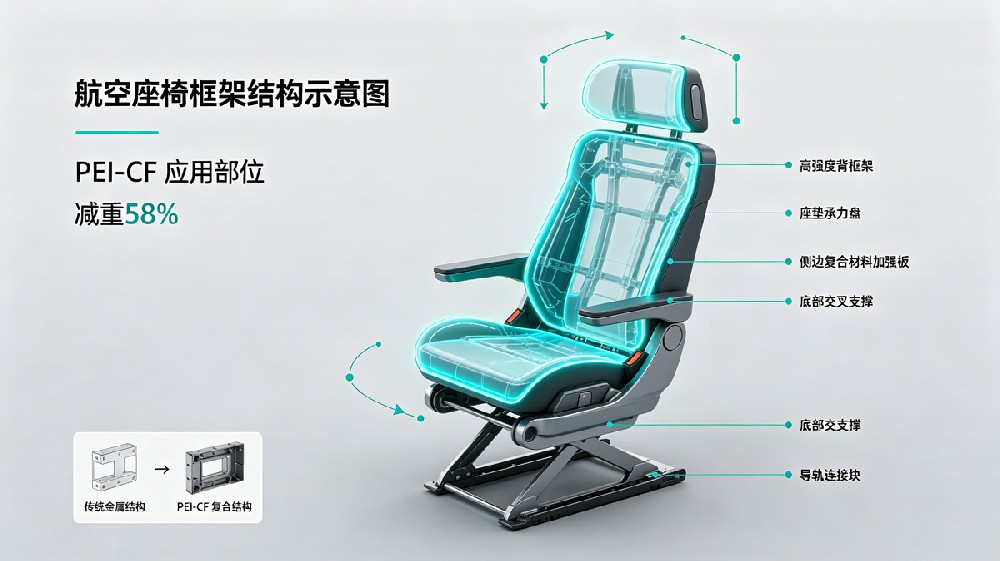PEI-CF航空座椅框架结构示意图