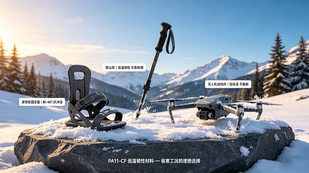 PA11-CF滑雪板登山杖无人机低温应用场景