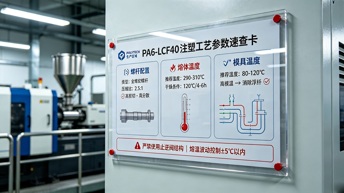 PA6-LCF高含量注塑工艺参数速查图 PA6-LCF高含量注塑工艺参数速查图