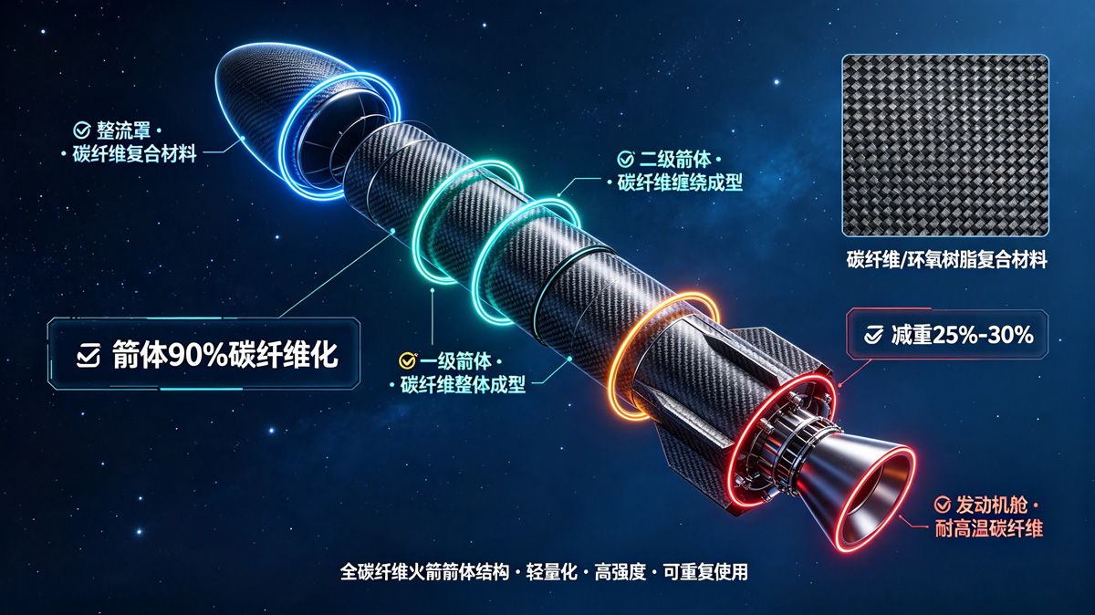 全碳纤维火箭箭体结构图