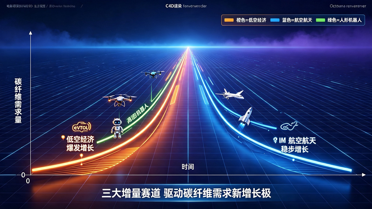 低空经济航空航天人性机器人三大赛道碳纤维需求增长