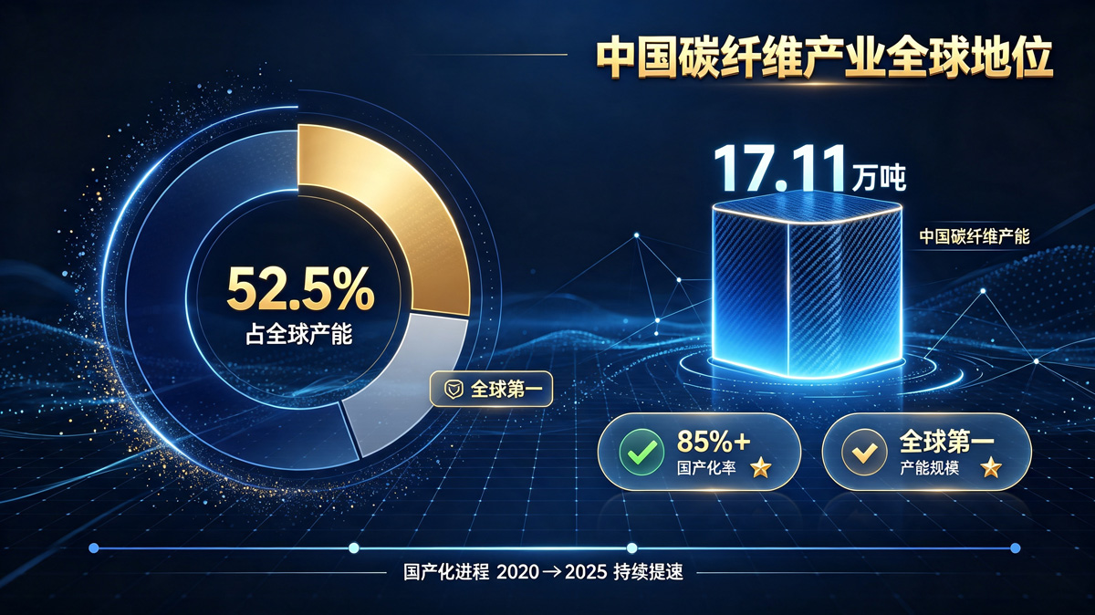 中国碳纤维产能与国产化率变化