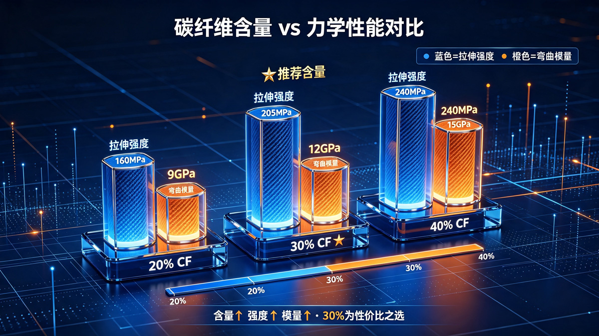碳纤维含量VS力学性能对比
