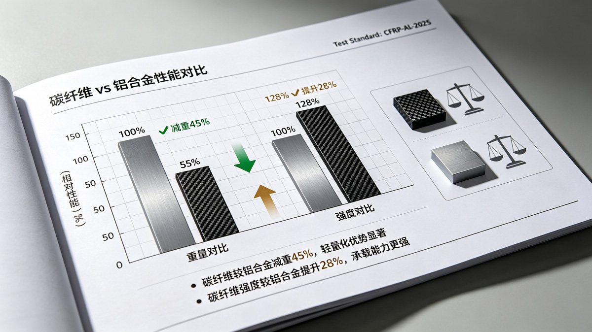 碳纤维与铝合金性能对比柱状图