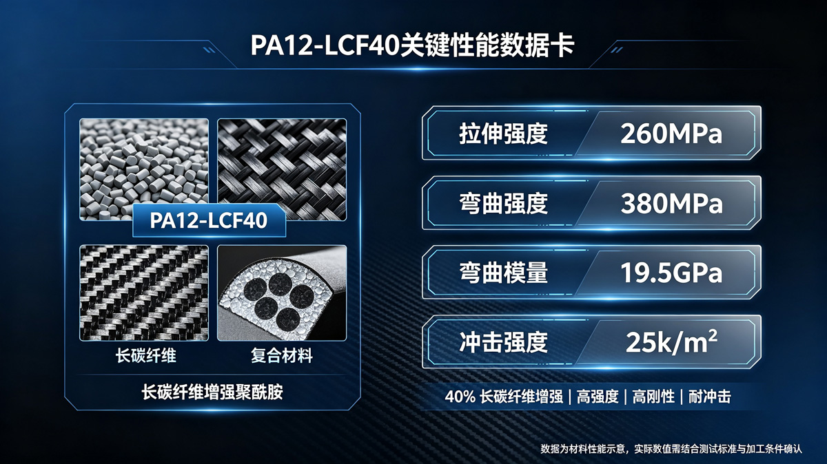 PA12-LCF40关键性能数据卡