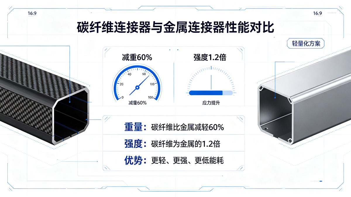 碳纤维连接器vs金属连接器性能对比图