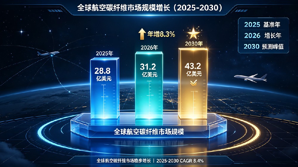 全球航空碳纤维市场规模增长柱状图