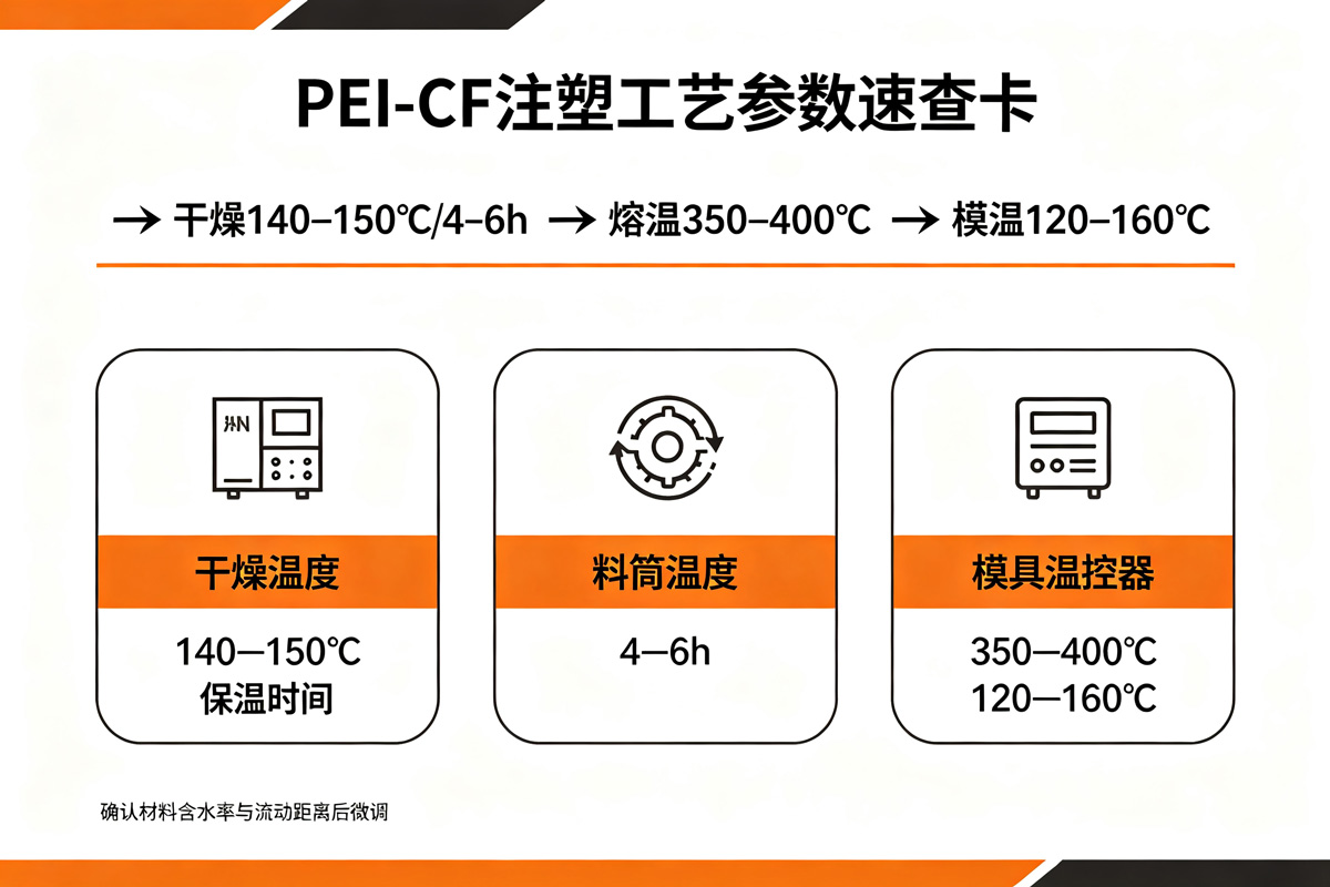 PEI-CF注塑工艺参数速查卡