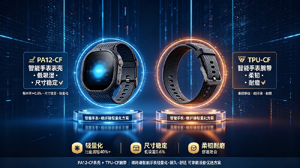 碳纤维智能手表表壳与腕带应用实物图 碳纤维智能手表表壳与腕带应用实物图